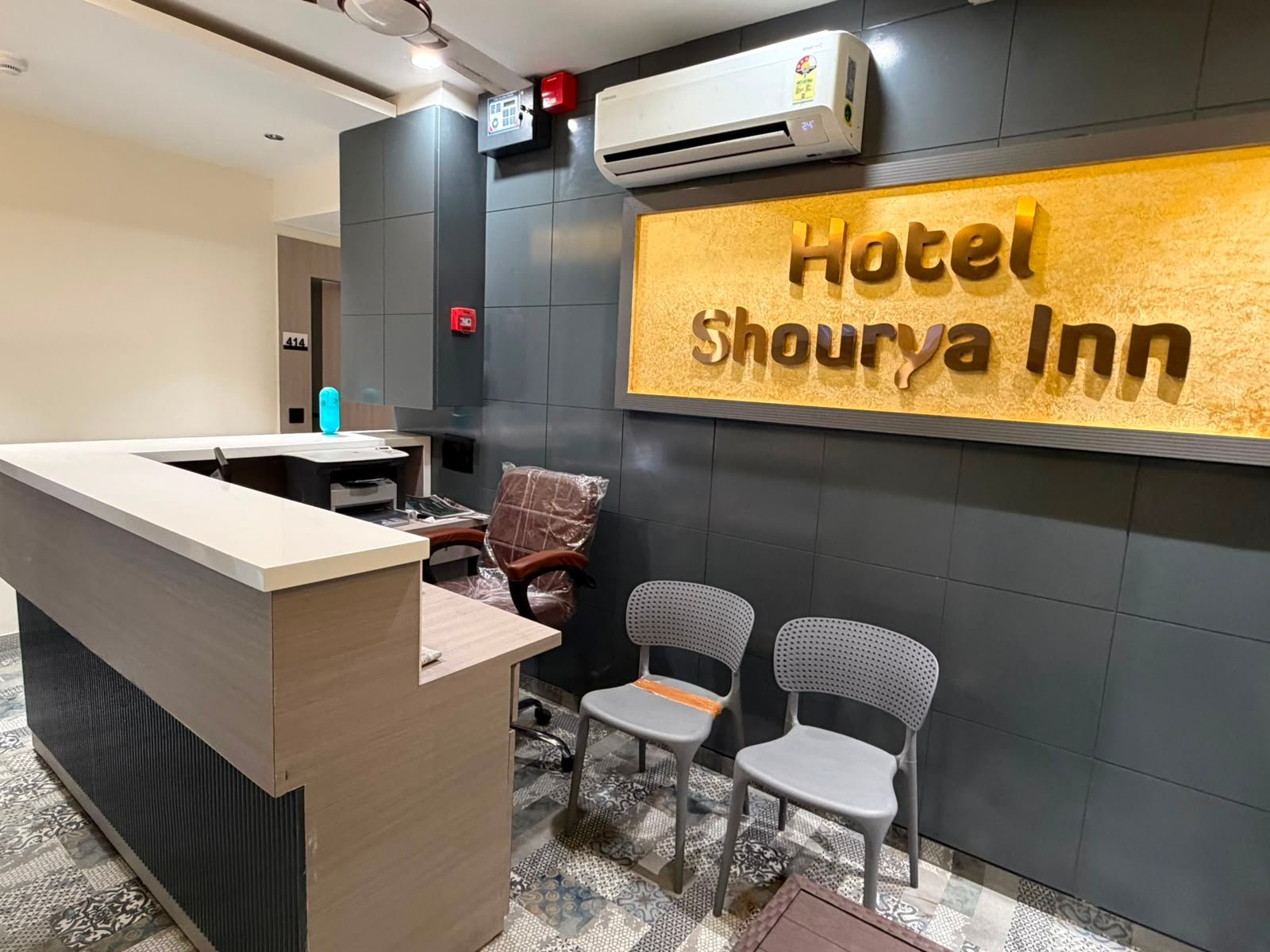 Hotel reception and lobby